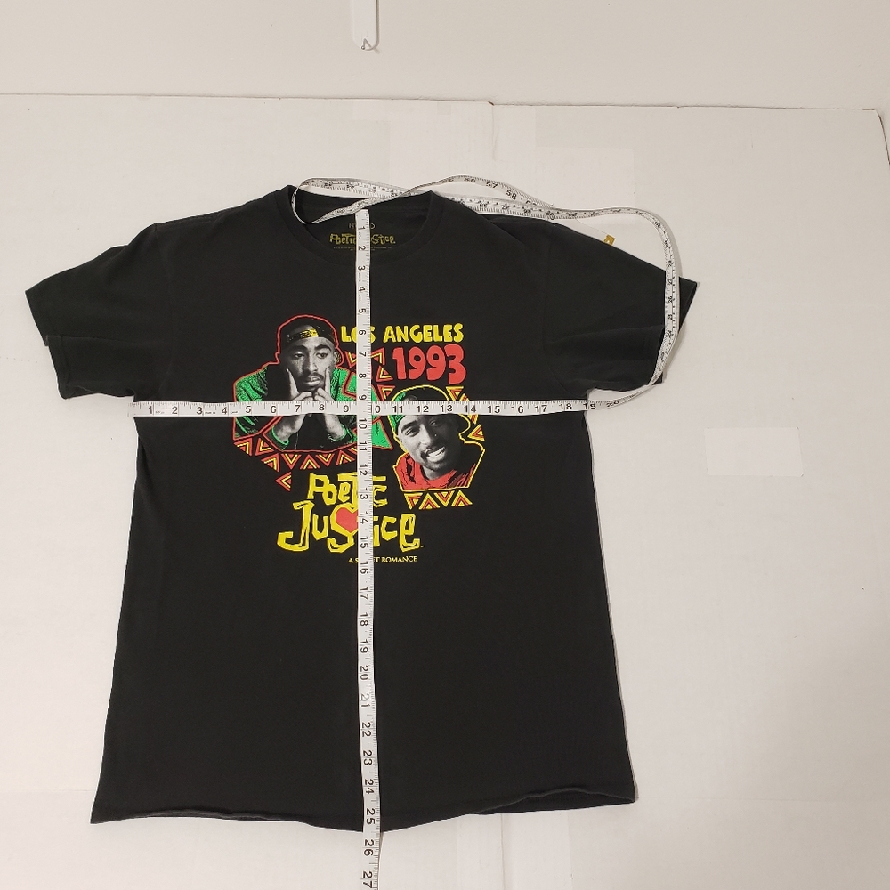 Hybrid Apparel Poetic Justice Tupac 2Pac t-shirt Men's Medium Black Multicolor - Picture 5 of 7